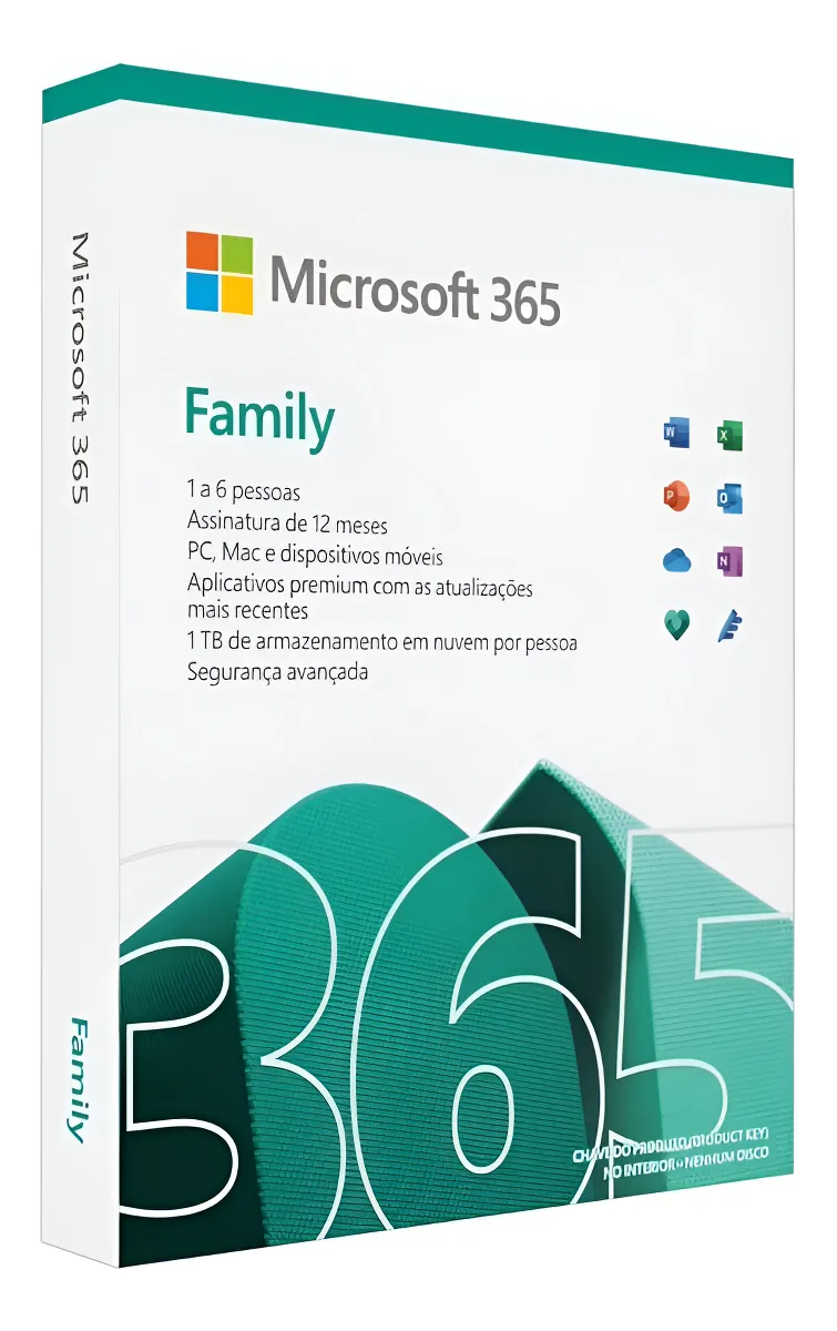 Microsoft Office 365 Family Licença de 12 Meses Físico