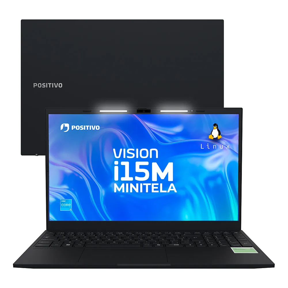 Notebook Positivo Vision i15m Intel Core 3 N300 8gb 256gb Ssd Wi-fi 6 Linux – Tela 15,6 Full Hd Ips Antirreflexo – Mini Tela – Permite upgrade de memória RAM e SSD – Preto